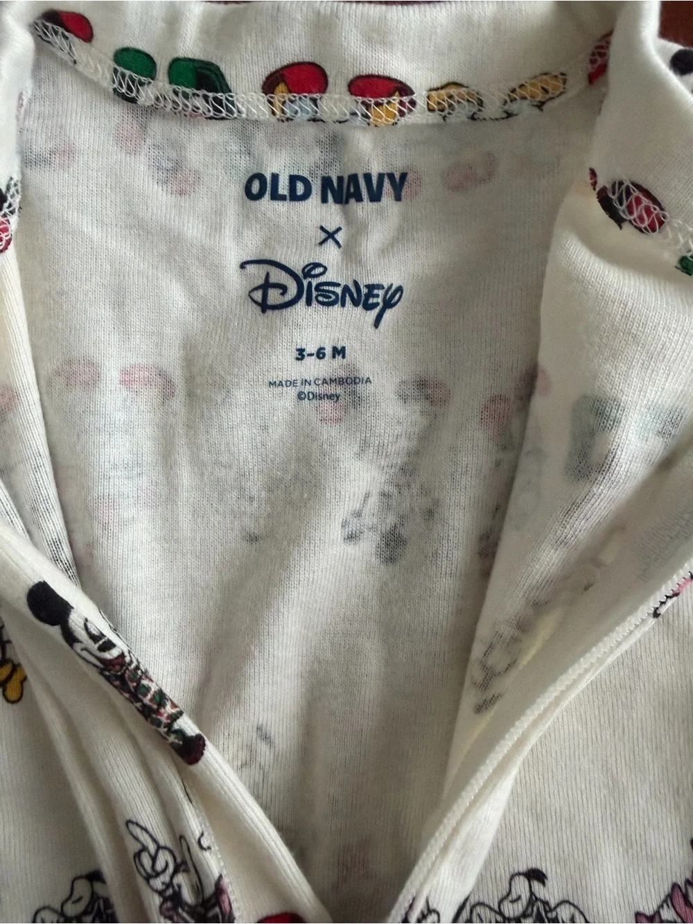 Like new never worn! Footie with Disney Character Print Old Navy 3-6 months